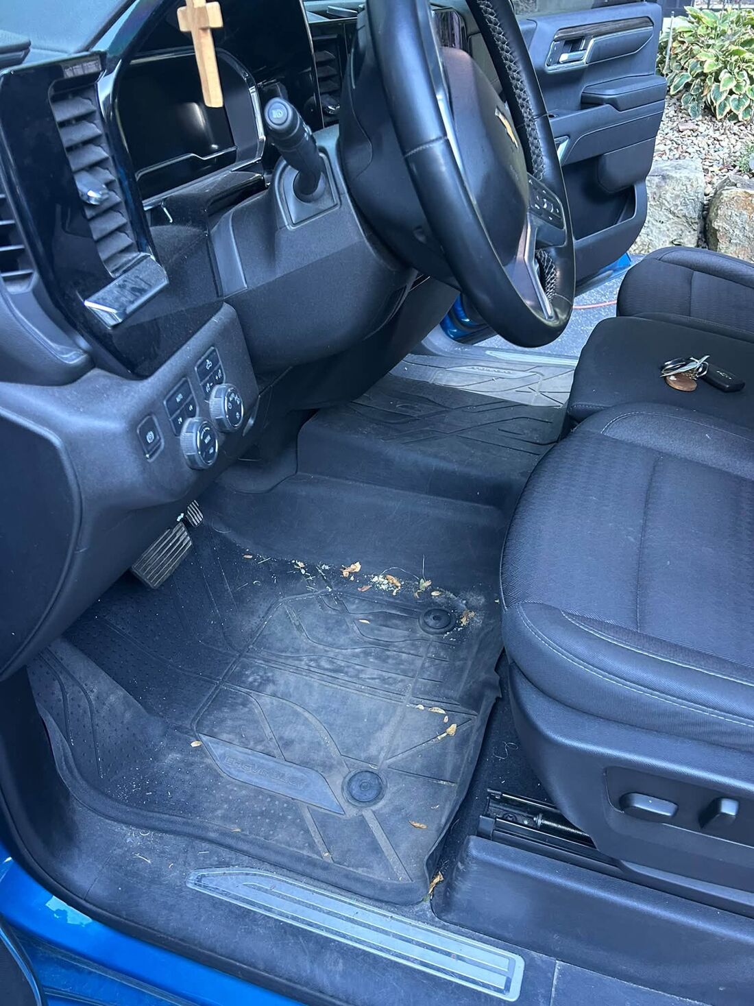 Driver side floor before detailing